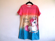 Girls Unicorn Graphic Short Sleeve Dress Gradient Hues Sz 3-4 Years NWOT