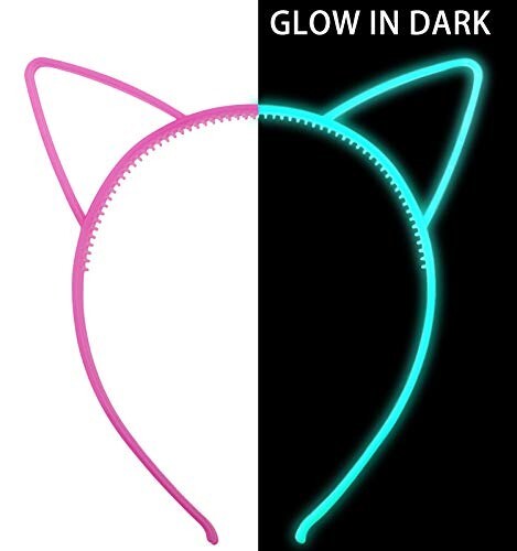 6 Pcs Glow Dark Headbands Women Party Cat Ear Headbands Halloween Accessories - Bild 2 von 6