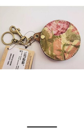 Patricia Nash Liscia Leather Mirror Key Fob Seashells by Seashore NWT - Picture 2 of 3
