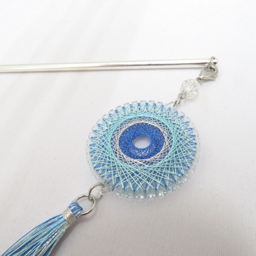 Mezza larghezza Obi poliestere blu 157,5 pollici donna - Foto 8 di 12