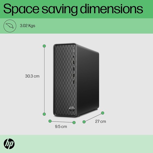 HP Slim Tower 12th Gen Intel Core i3-12100 (8GB RAM/512GB SSD/Black Wired K - Afbeelding 6 van 6