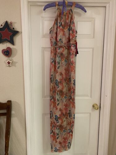 Brand New Adrianna Papell Size 6 Halter Maxi Dress