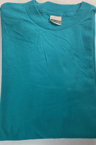 Vintage Touch Of Gold Blank T Shirt Single Stitch Aqua/Teal Mens L USA New Bulk - Picture 4 of 7