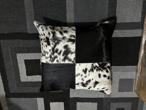 Exclusive Design Cow Hide Patchwork Cushion Cover Cowhide Leather Pillow Case - Picture 83 of 135