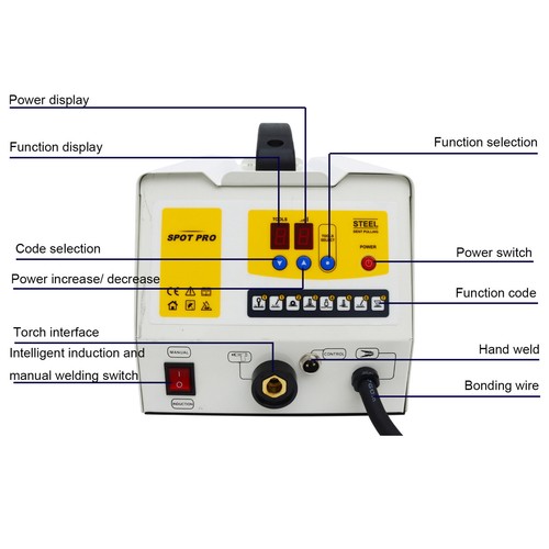 Spot Welder Dent Puller Kit 220V Steel Dent Pulling Machine Car Repair Tool - Picture 10 of 24