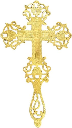 Catholic Religious Gifts High Polished Church Brass Cross Wall Crucifix 9 In - Picture 5 of 8