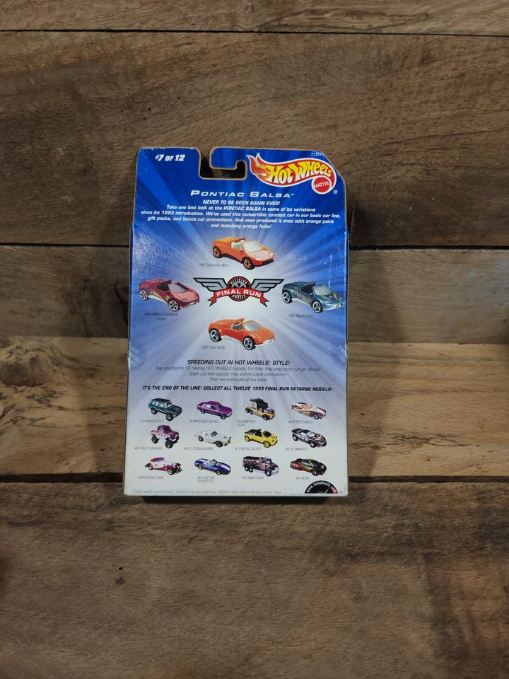 Mattel Hot Wheels 1999 Final Run Series #7 de 12 juguetes diecast Pontiac Salsa Foto 3 de 4