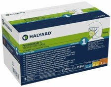 50 pack Halyard FluidShield Level 1 Procedure Face Mask Earloop Yellow 25867