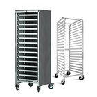 Bread Rack Cover, 28"Lx23"Wx64"H,Commercial Baking Pan Rack Cover,Gray