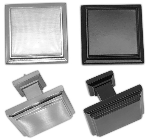 Square Knob Pull Handle Brushed Chrome, Satin Black, UK same day despatch - Picture 6 of 11