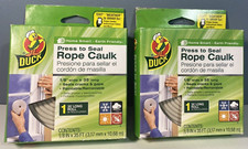 Duck Brand Press to Seal Rope Caulk White 1/8" W x 35' Long Paintable Lot of 2
