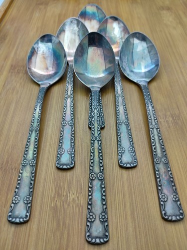 Vintage Soviet Melchior Table Spoon Set MNC USSR 6 pcs in a Box - Picture 8 of 19