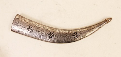 Islamic Dagger Damascus Blade Vintage Knife Koftgari Silver Inlay Work - Picture 4 of 10