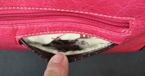 Borsa a tracolla Heritage West rosa fucsia frange strass concho borchie B10 - Foto 9 di 12