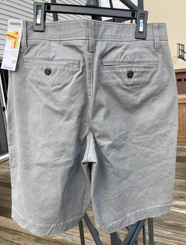 Men's 30 Sonoma Goods For Life Flexwear Stretch Twill Shorts 10.5" Insm NWT Gray - Picture 4 of 6