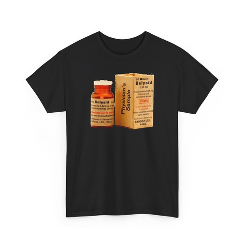 Botella y caja Gildan camiseta de algodón pesado de dietilamida LSD delysid ácido lisérgico - Imagen 24 de 105