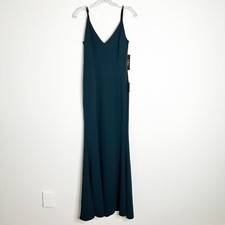 Lulus Dress Women Small Maxi Infinite Forest Green Sleeveless V Neck GG