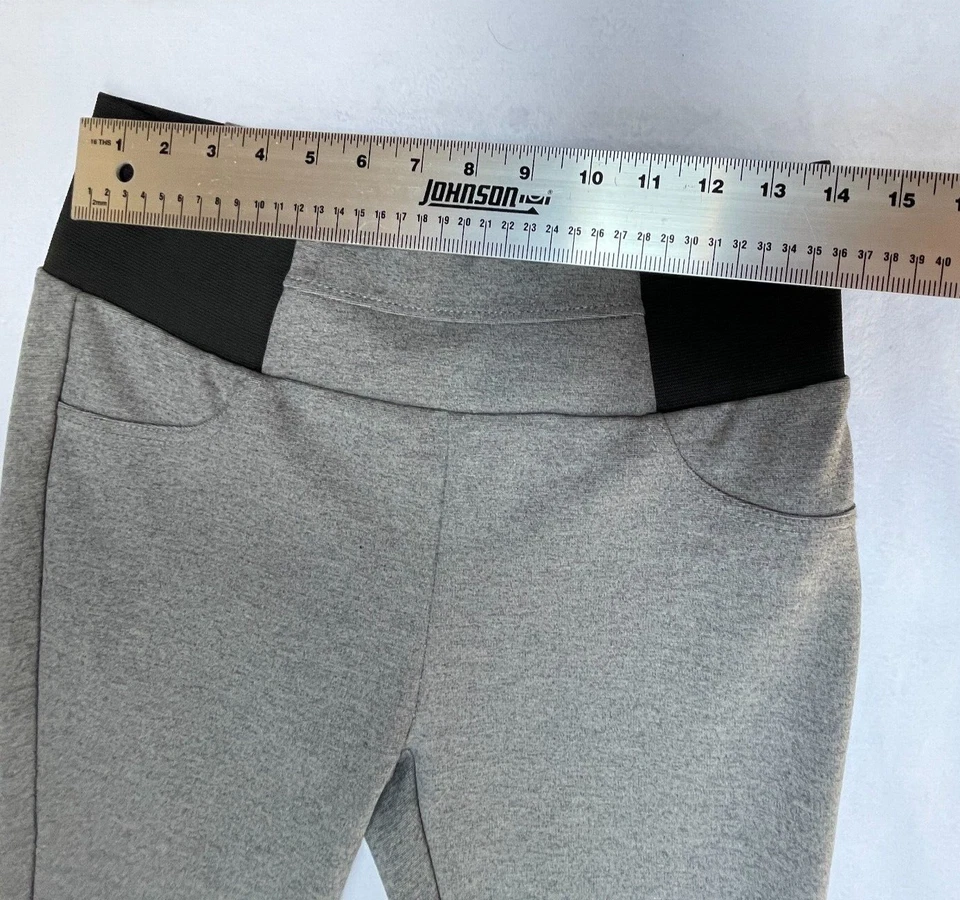 Ci Sono Women's Gray Straight Stretchable Leggings Large Mid-Rise Elastic Waist - Image 4 of 4