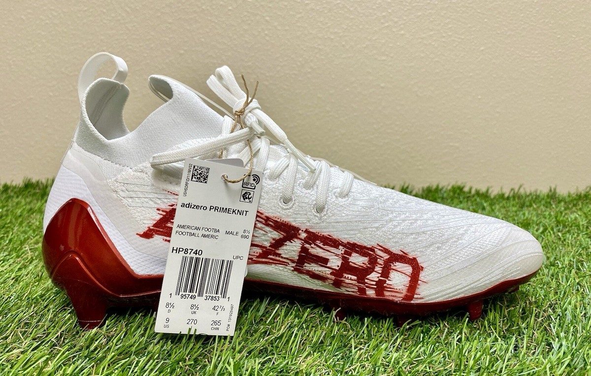 Adidas Adizero PrimeKnit White Red Football Cleats Mens Size 9 NEW Adidas SM Adizero Primeknit Red White Football Cleats Men main image 2