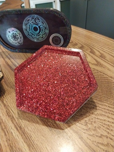 Tarot Acrylic Poured Resin Coaster Set With Tray Super Cool & Awesome ✌️ ❤️ - Picture 8 of 24