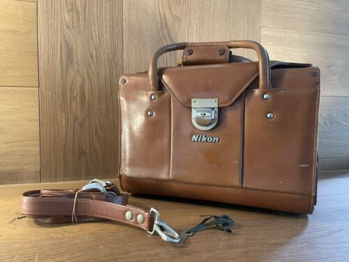 Exc+5 Nikon FB-15 Genuine Camera Bag Leather Gazette Case bag Brown From Japan - Picture 1 of 12