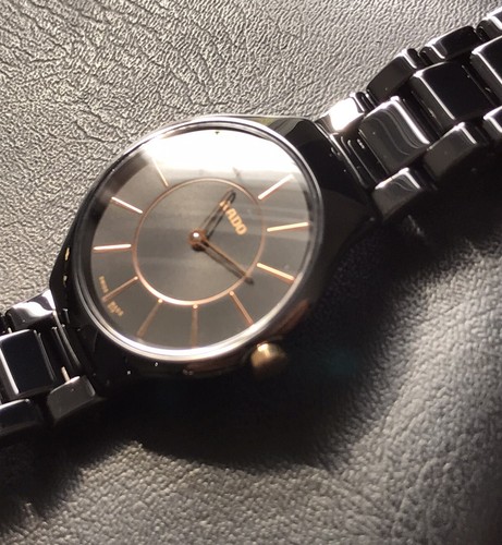 Ladies Rado True Thinline Black Ceramic Swiss Designer Watch R27742152 Genuine - Picture 11 of 14