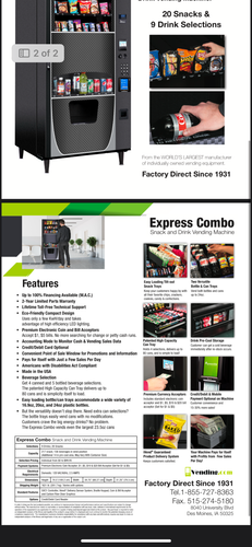 Brand New Combo Vending machine / With 60 options. Munchy Machine - Picture 5 of 5