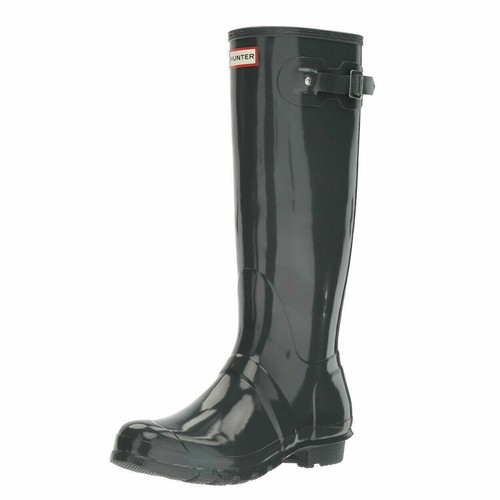 HUNTER BOOT WMN ORG TALL GLOSS WATERPROOF DARK SLATE 9 - Picture 1 of 4