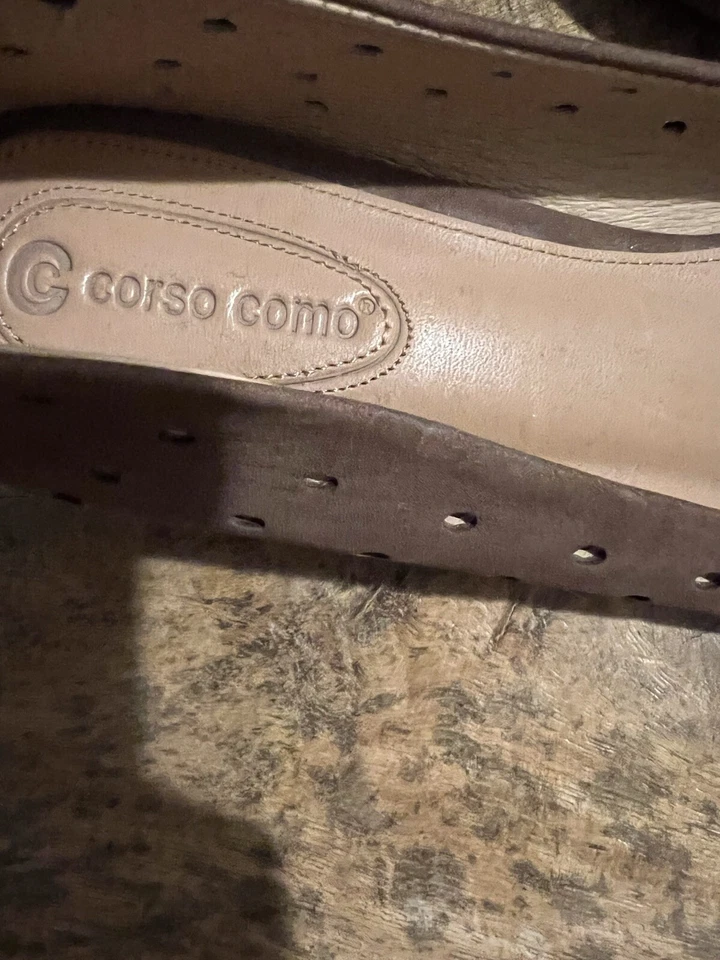 Corso Como Mujer Talla 1 Corte Puntera Punta Perforada Cuero Plano Tostado Foto 3 de 4
