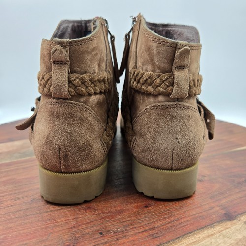 Teva Delavina Boots Women's 5.5 Brown Suede Braided Strap Ankle Booties Comfort - Picture 7 of 12