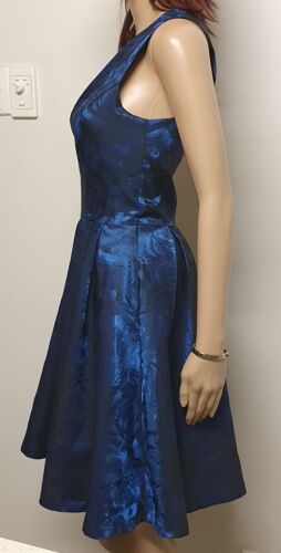 REVIEW 14 , Electric Blue Fit & Flare Dress . Lined . Sleeveless - Picture 2 of 5