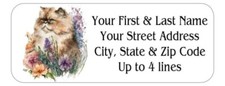 150 Persian Cat Flowers Mailing Return Address Labels Personalized