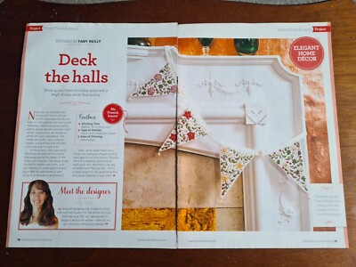 Deck The Halls Winter Floral Wimpel Kreuzstichmuster - nur Muster