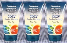 3 Bath & Body Works COZY SUNDAY MORNING Chamomile Bergamot Shea Body Scrub 7.7oz