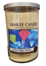Yankee Candle WINDBLOWN Large 2-Wick Tumbler Jar White 22 oz Wax Lot Of 2