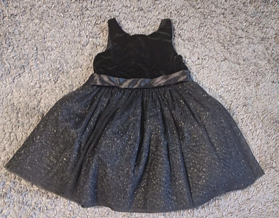 VESTIDO POLO RALPH LAUREN NIÑAS TERCIOPELO NEGRO TUL 2T VINTAGE (#311515853) Foto 2 de 4