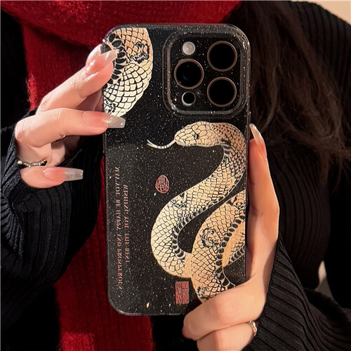 Glitter Cartoon Snake Shockproof Soft Case For iPhone 16 15 14 13 Pro Max Cover - Bild 5 von 13