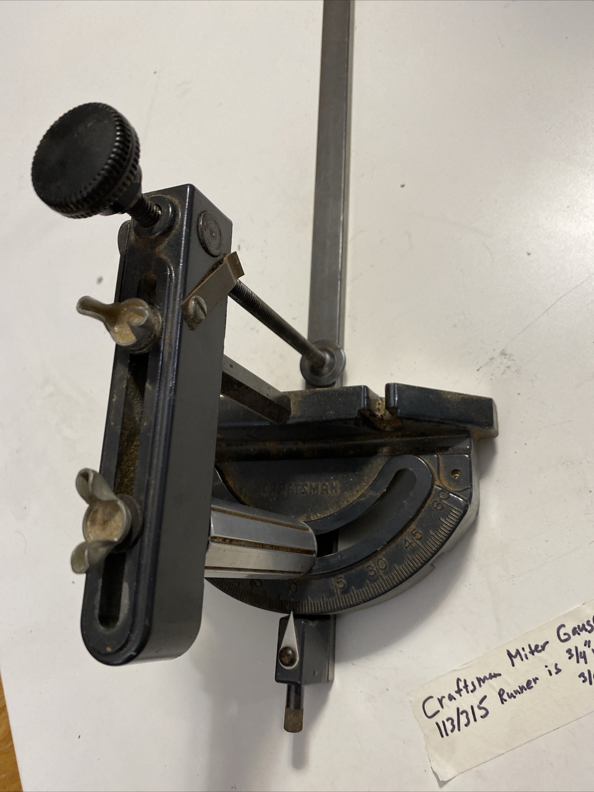 Craftsman 113 315 Table Saw Miter Gauge Hold Down Clamp 3/4”w 3/8”T Runner 6 eBay