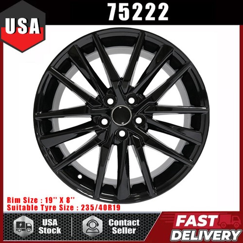 New 19" x 8" Gloss Black Rim for Toyota Camry 2021-2024 Replacement Wheel 75222  - Picture 1 of 18