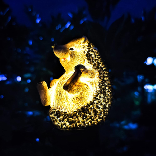 Garden Solar Light Outdoor Decor Resin Hedgehog LED Outdoor Animal Waterproof - Picture 11 of 12