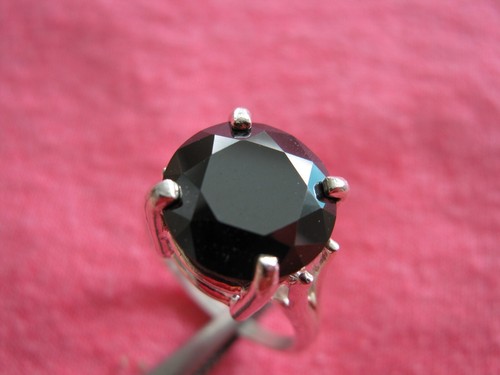 5.40ct NATURAL REAL BLACK DIAMOND RING,FREE DIAMOND TESTER,CERTIFICATE, SIZE 5 - Picture 2 of 12