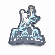 F.A.B DEFENSE "KEEP IT REAL" LOGO PATCH HOOK/LOOP BACKING BUTTSTOCKS GRIPS PARTS