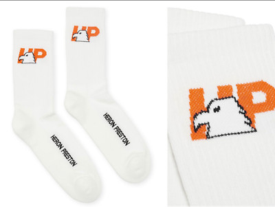 Heron Preston HP-Eagle Organic Sheer Tennis Socks Intarsia Logo Sneaker Socken L