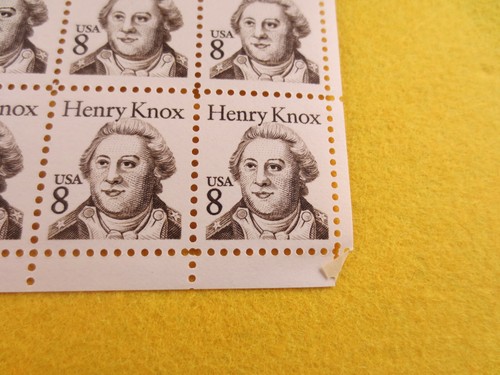 DOC Scott #1851 Henry Knox 8¢ 1985 Sheet of 100 MNH XF - Picture 3 of 4