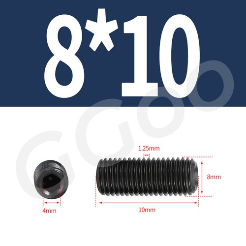 M3 - M12 Black Socket Set Screws w/ Cup Point A2 Stainless Steel DIN 916 - Picture 52 of 81