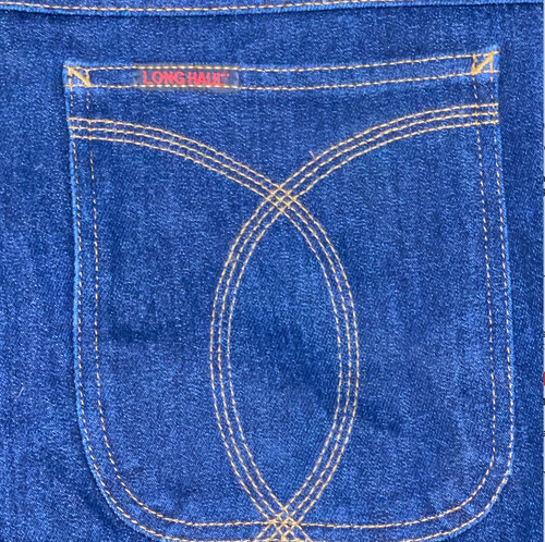 Vintage Mens Dark Wash Long Haul Denim Jeans Size 46 X 30 - Picture 5 of 14