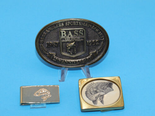 Barlow Brass & Bass Anglers Sportsman Society Buckle 25th Anniversay, Money Clip - Picture 2 of 6