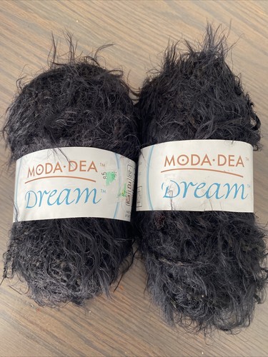 Moda Dea Dream Yarn 2 Skeins Black 838 Nylon Acrylic 50 g, 4 Med/Worsted