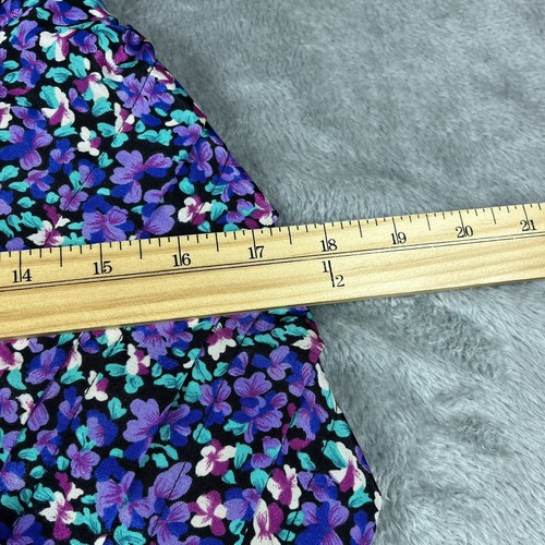 Vintage Stuart Allen Petites Kleid Blumenmuster Etui Flügelärmel 80er MTV Retro - Bild 17 von 17