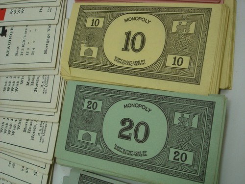 Parker Brothers Monopoly Dinero Propiedad Oportunidad Com Cofre Set Nº 6 Juego de Comercio - Imagen 2 de 10